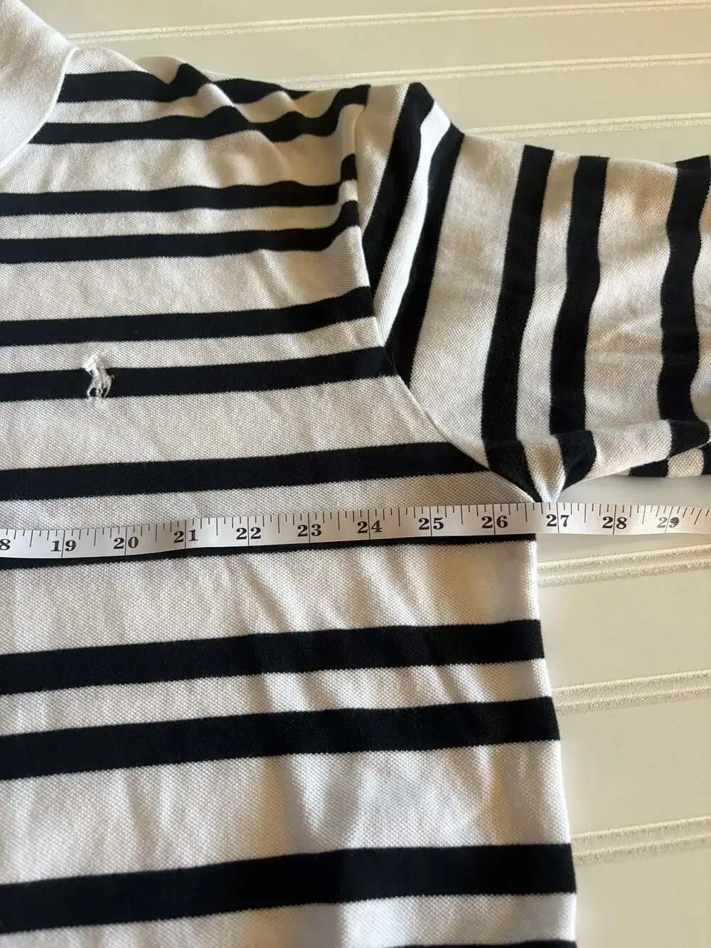 Polo by Ralph Lauren Striped Polo Shirt White Black 3XB Big
